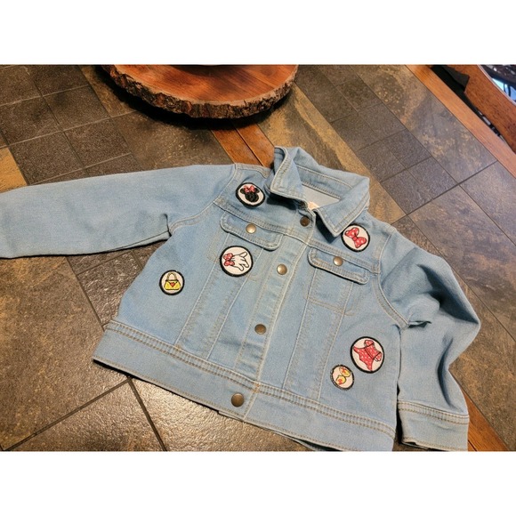Disney Other - Minnie Mouse Denim Jean Jacket Tutu Couture Girls Sz 3T Applique Patches Disney